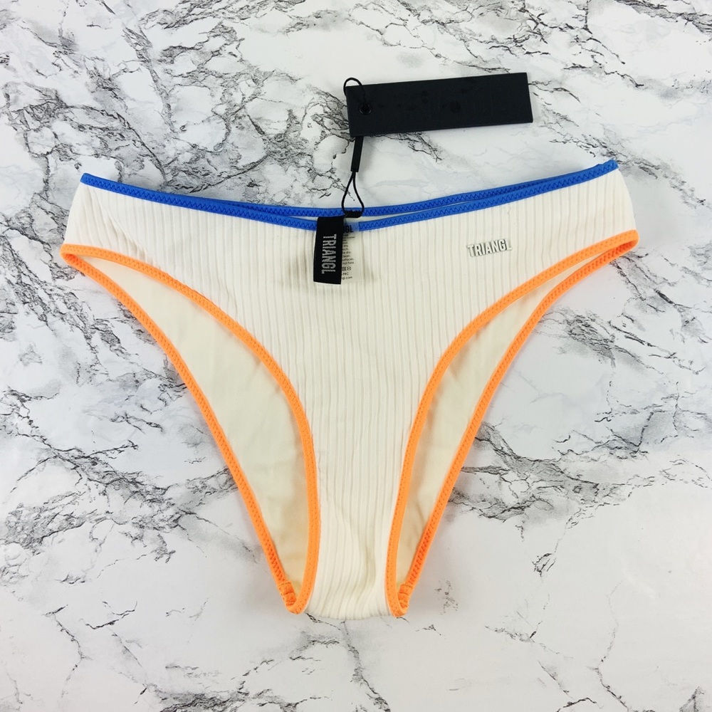 TRIANGL Ribbed white bikini bottoms small NEW